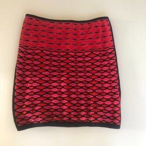 M by Missoni Red and Black Hand Knit Mini Skirt Size 6